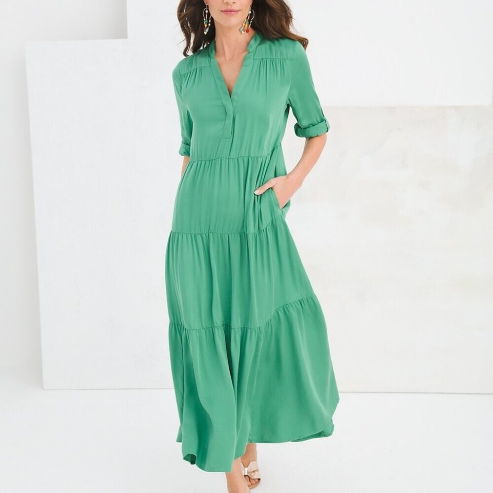 Good Condition  Flattering Tiered Sandwich Maxi Dress  sz 3